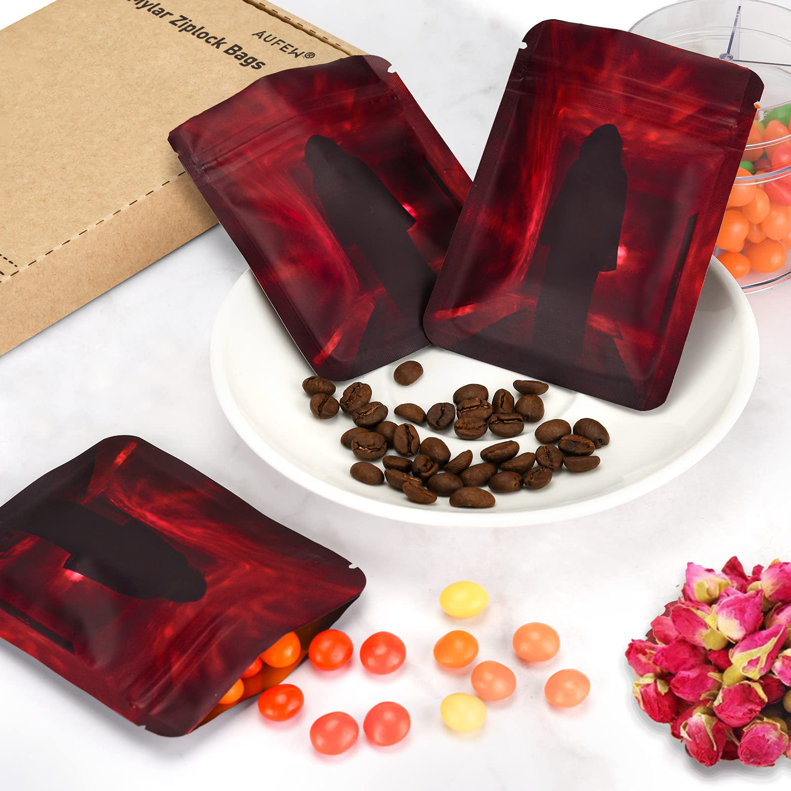 Food Storage Grocery Candy Weed Storage Resealable Mylar Ziplock Bags