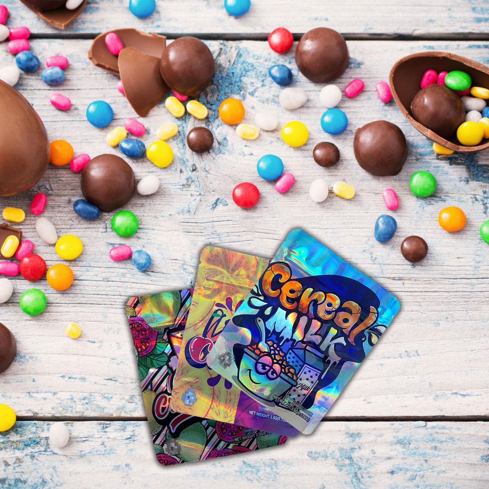 Custom Printed Special Shaped 3.5g Smell Proof Ziplock Weed Candy Packaging Mylar Bags