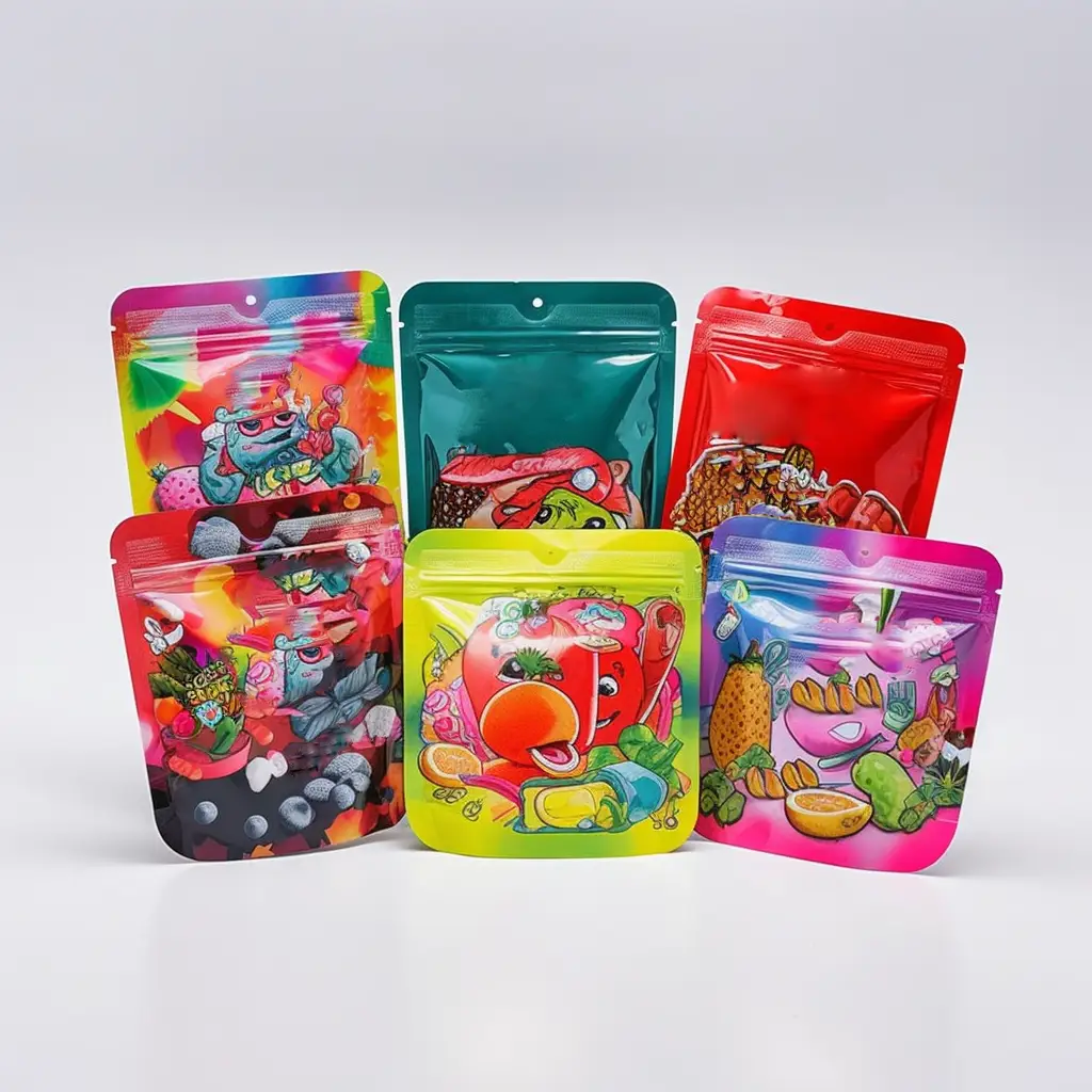 Custom Printed Heat Seal Plastic Zip Lock Stand up Mylar Bags