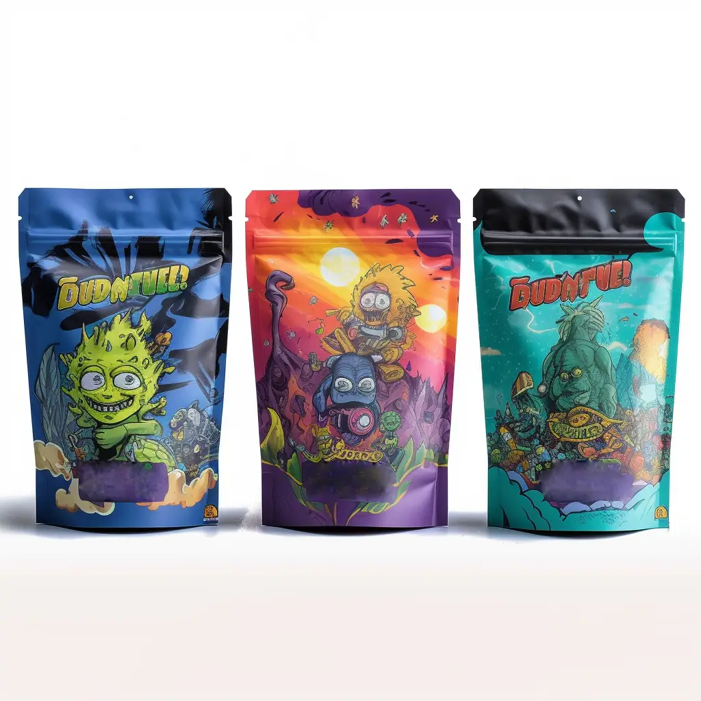 Custom Printed Heat Seal Plastic Zip Lock Stand up Mylar Bags