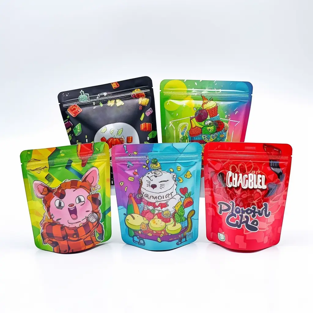 Custom Printed Heat Seal Plastic Zip Lock Stand up Mylar Bags