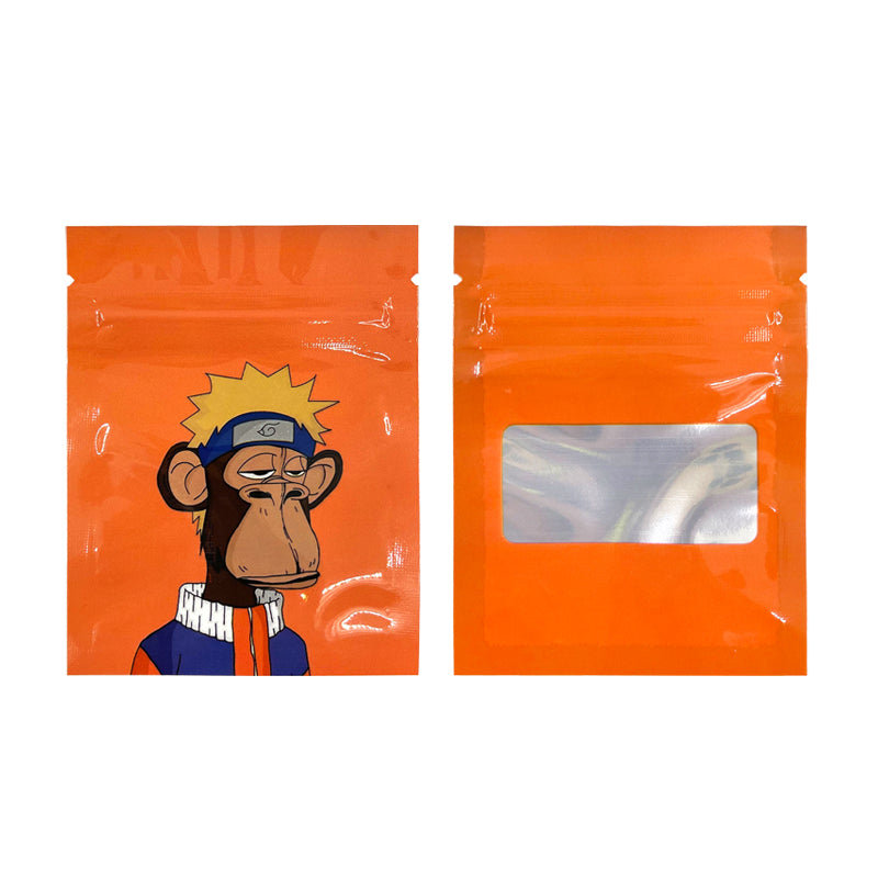 Custom Shape Holographic Die Cut 3.5g Mylar Bags with Window