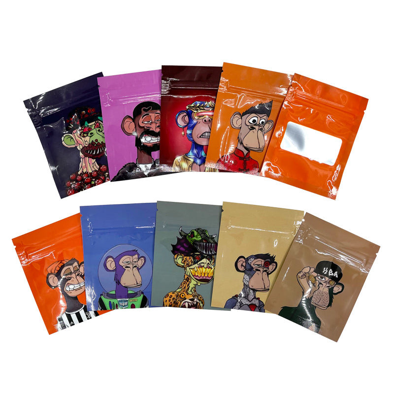 Custom Shape Holographic Die Cut 3.5g Mylar Bags with Window