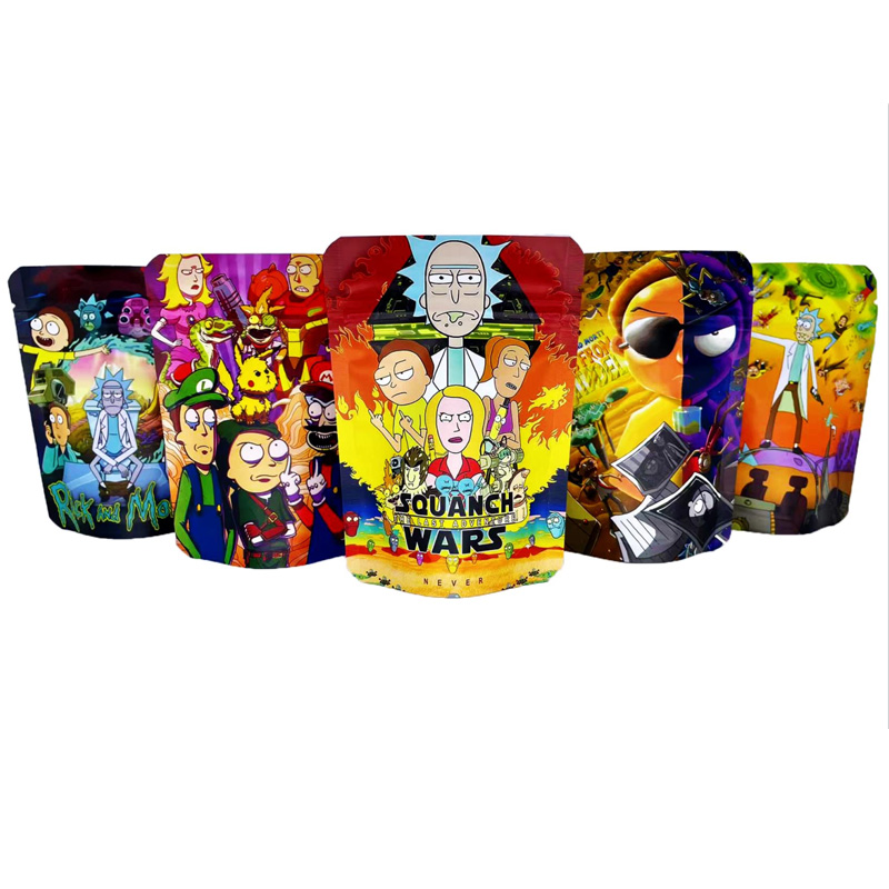 Fantasy Pattern Custom Print Die Cut Zip Lock Stand up Mylar Bags with Window