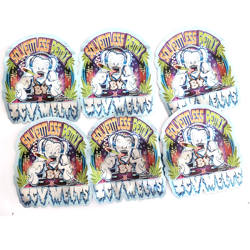 3.5g Zipper Soft Touch Smell Proof Die Cut Ziplock Custom Shape Mylar Bag