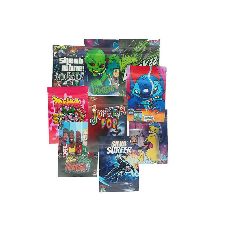 Designs Mixing Holographic Color Pouch Zip Lock Candy Gummy Food Storage Mylar Bags