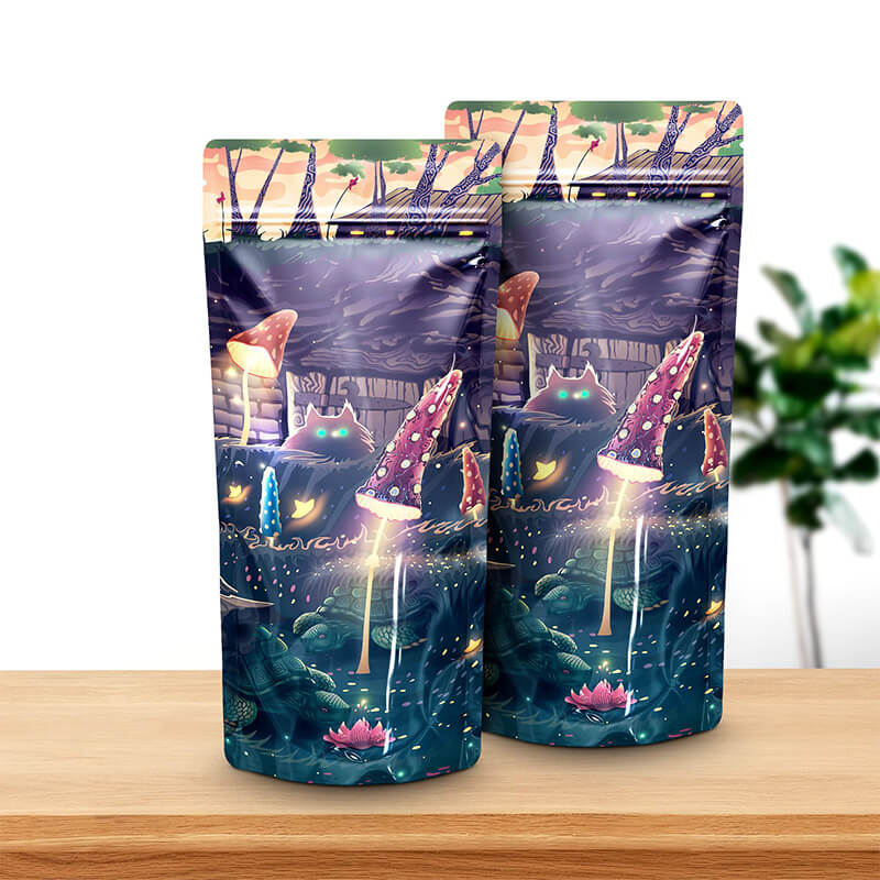 Custom Nature Design Zip Lock Stand-Up Packaging Pouch Safe Food Storage Mylar Bags