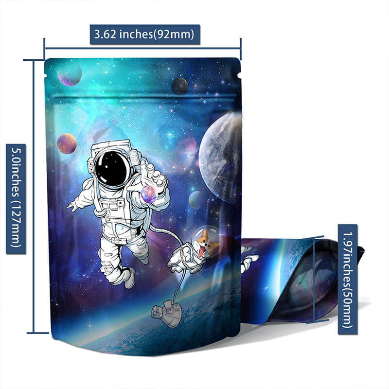 Custom 3.5g 7g 14g Print Ziplock Foil Smell Proof Upright Mylar Bags with Logo