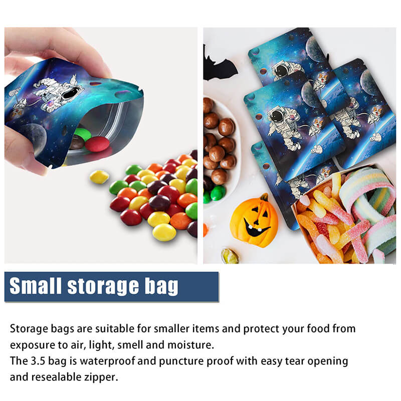 Custom 3.5g 7g 14g Print Ziplock Foil Smell Proof Upright Mylar Bags with Logo
