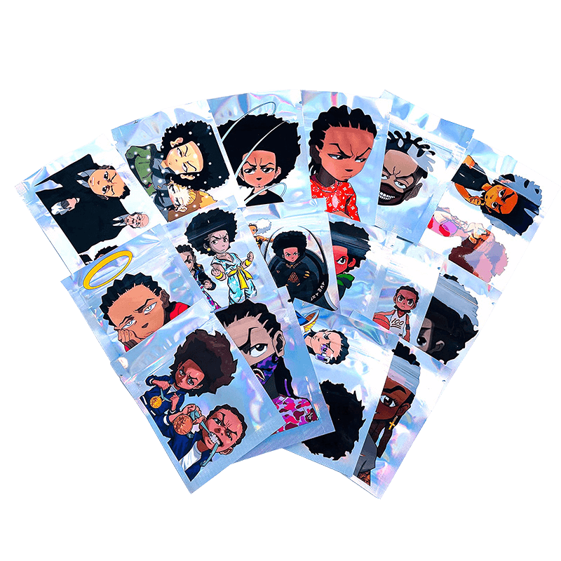 Small Holographic Mix Designs Ziplock Child Proof Candy Gummies Plastic Mylar Bags